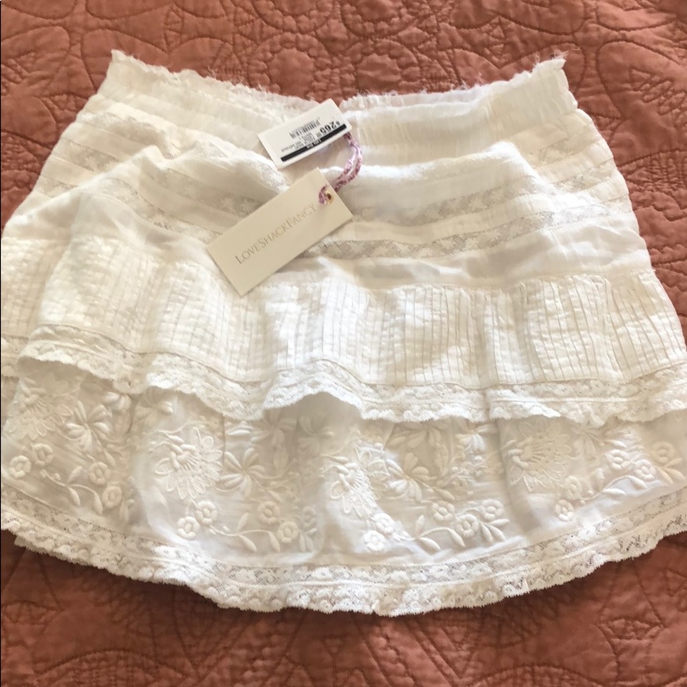 LoveShackFancy mini skirt NWT